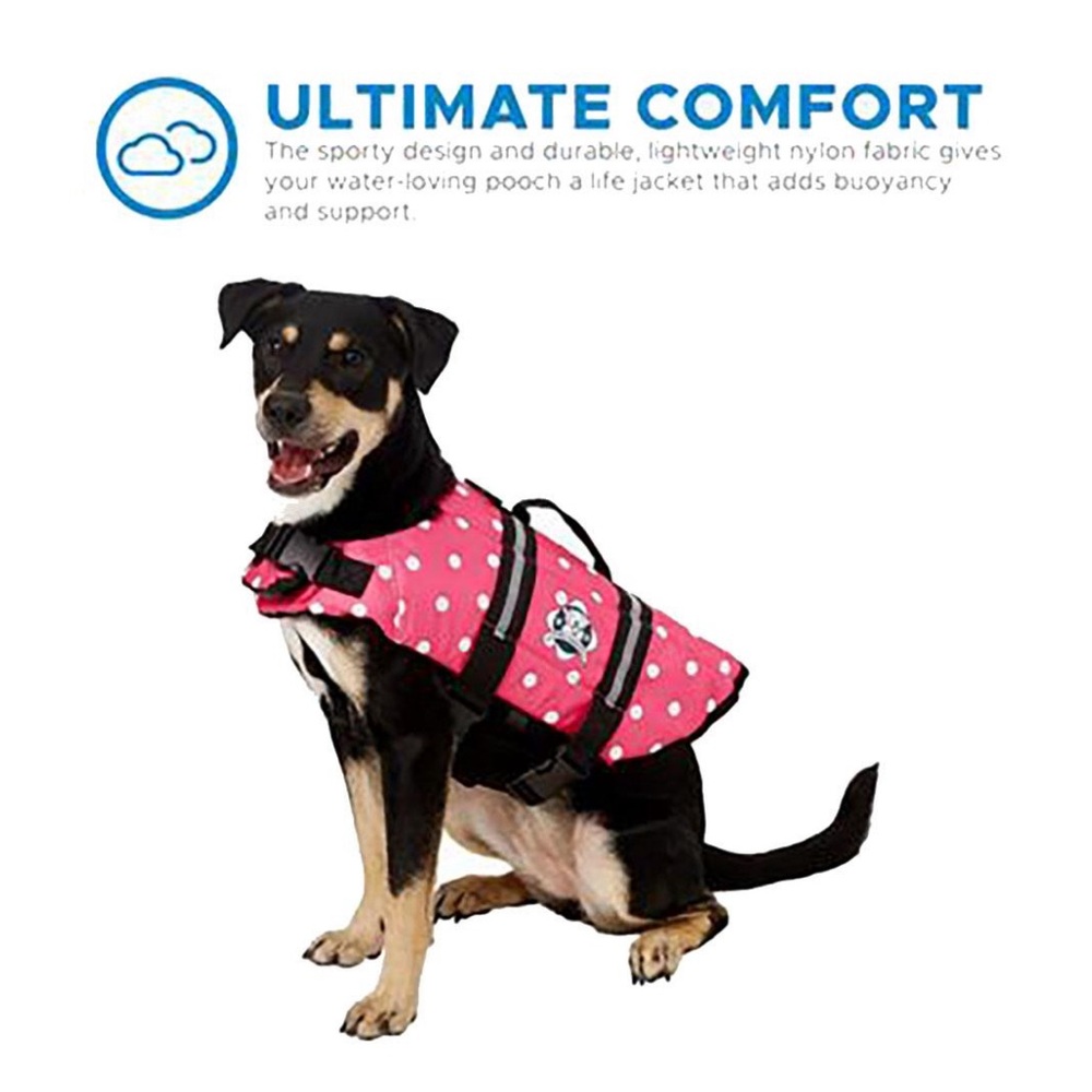 Paws Aboard Designer Dog Life Jacket in Pink Polka Dots! Small